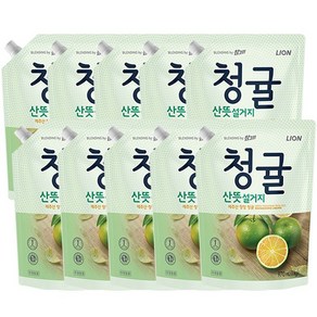 참그린 청귤 산뜻 설거지 주방세제 리필, 970ml, 10개