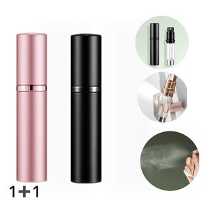 40000KM 펌핑충전 향수공병 5ml, 2개, 블랙+핑크