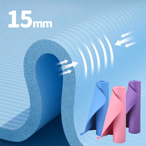 바디케어 요가매트 두꺼운 논슬립 홈트 헬스 스포츠 고밀도 운동매트 15mm, 1개, 딥블루