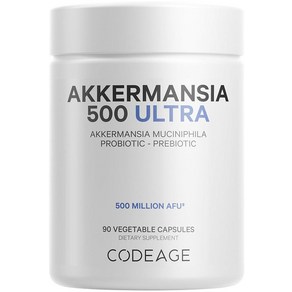 Codeage Akkemansia Muciniphila 프로바이오틱 울트라 - 고효능 500M AFU 보충제 향상된 일일 및 프리바이오틱 치커리 이눌린 3개월 분량 90캡슐, 1개, 90정