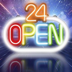 LED보드나라 영업중 간판 24시 OPEN LED 네온 사인 카페 간판