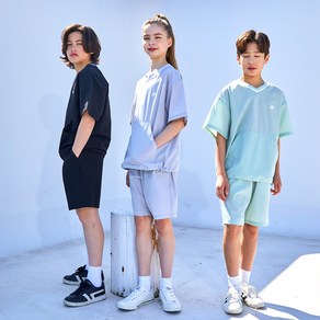 [유솔]논현점 #빠른배송##시원하고 편한 스트레치 원단 @@한벌로 코디완성 같이 또는 따로 입어도 굿!!! 아이템 &&올 라운더 반팔 브이넥 2PCS 세트 ULSR24402