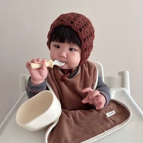 리뗀클로르 아기세안턱받이 어린이집 유아워시빕, 브라운, 1개