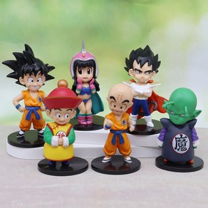 드래곤볼 6인 세트 Q버전 전시 모형 차량 장식 12cm 피규어, DRAGONBALL 6 SET, 1개