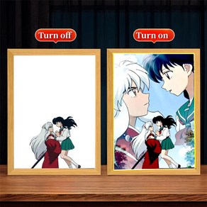 애니메이션 피규어 라이트 페인팅 액자 이누야샤 액션 테이블 램프, 4.inuyasha  02-A5