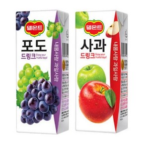 델몬트 드링크 190ml 사과x24팩+포도x24팩, 24개