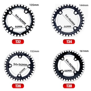 94 + 96BCD MTB 자전거 크랭크 라운드 체인 링 체인 휠 크랭크셋 톱니 플레이트 32T 34T 36T 38T 자전거 부품, 1)32T, 1개