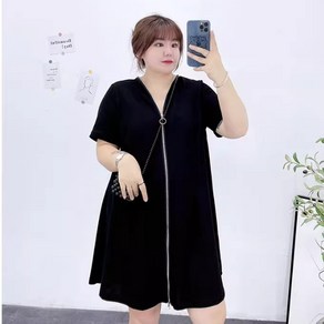 브루니 빅사이즈원피스 지퍼 A라인 원피스 M~4XL A24