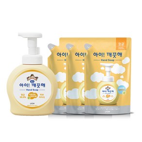 [신세계TV쇼핑]아이깨끗해 용기 490ml 1개+리필 450ml 3개, 1세트