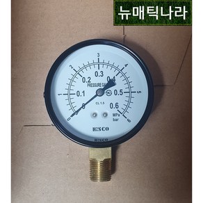 [ HISCO ] GPA75X06 ( A형 공압 압력 게이지 75파이 0.6MPa 6KG 6ba PT 3/8 / 131P HSI 히스코 압력계 HSI 협성계기 ), 1개