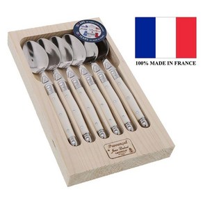 Laguiole by Jean Dubost 라귀올 Authentic 프랑스 Made 프로방스 플레인 화이트 6pc 차 티 스푼 (Made in Fance), 6pc Tea Spoons, 1개