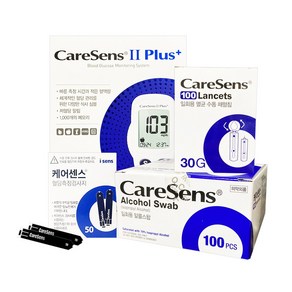 케어센스2플러스 혈당측정기 풀세트 시험지60+침100+솜100 caesens 혈당체크, 1개