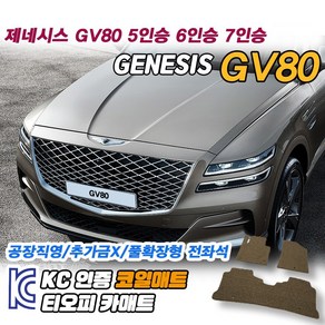 현대 제네시스 GV80 차량용 코일매트 뒷자석 발매트 자동차 운전석 트렁크 바닥 매트