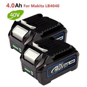 호환 40V 4.0Ah 교체 용 리튬 배터리 BL4025 Makita XGT40 BL4040 191B36-3 이온 전동 공구, [01] 1pcs, 1개