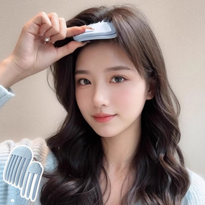 브이럽스 헤어 가르마 뿌리 볼륨 집게 핀, 1세트, 2P 화이트블루 (6핀 1개 + 3핀 1개)