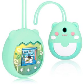 Meetikar Tamagotchi Pix 가상 애완동물 게임 기계와 호환되는 실리콘 커버 손가락 랜야드가 있는 다마고치 픽스 케이스 가상 애완동물 장난감의 Tomagatchi