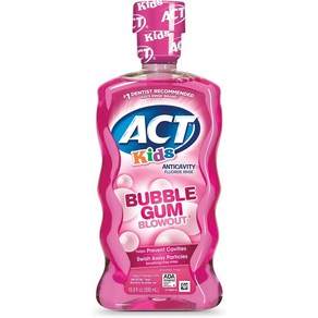 16.9 Fl Oz (Pack of 1) ACT Kids Anticavity Fluoride Mouthwash Bubble Gum Blow Out 16.9 Oz