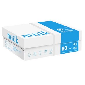 밀크 복사용지 A3용지 80g 1BOX(1250매), 단품