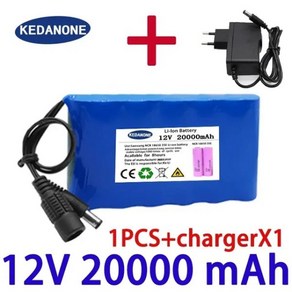 오리지널 휴대용 슈퍼 12V 20000mah 배터리 충전식 리튬 이온 배터리 팩 용량 DC 12.6V 30Ah CCTV 캠 모니터 + 신제품