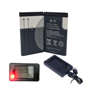 KC 인증 효도 라디오 대용량 효도 라디오 배터리 1200mAh BL-5C 배터리+전용 충전기+케이블 포함 캠핑 호환용 건전지 리튬 충전지