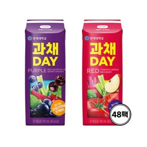 연세대학교 연세우유 연세유업 과채데이 레드 퍼플 190ml 48팩, 1세트