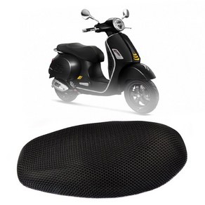 VESPA GTS GTV LX 대한 오토바이 시트 커버 일 절연 통기성 스쿠터 알파 좌석 쿠션 보호대, 하나, 검정, 1개