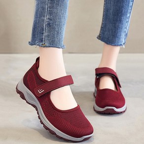 펀칭 통풍 미끄럼방지 엄마화 캐주얼화 운동용 워킹화 슬림소녀 Women's flat shoes