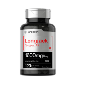 롱잭 통캇 알리 1600mg 120캡슐 Longifolia 뿌리 추출물 분말 테스토스테론 공식 NonGMO 글루텐 프리 호르바흐, 1개