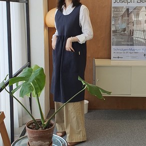 방가지똥 롱주름 네이비 레이온, 1개, 총장 106