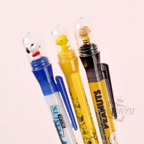 귀여운 캐릭터 돔 피규어 마스코트 샤프 0.5mm, 1개, 스누피 우드스탁