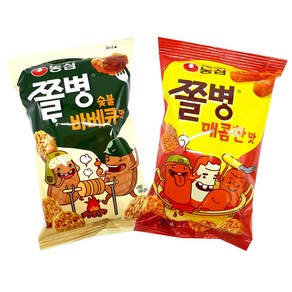 농심 쫄병스낵 바베큐맛 매콤한맛 90g, 1개