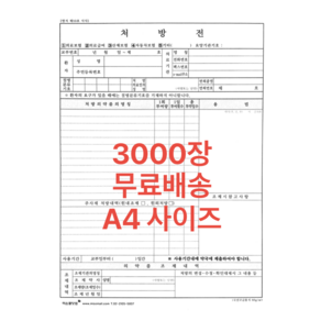 의사랑 처방전 3000장 A4사이즈 80g 기성 용지, 1개