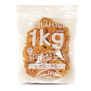 테비사사미 오리가슴살 도넛 1kg 강아지 간식 대용량 1kg, 1개