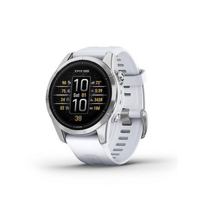 Garmin epix Pro Gen 2 42mm 고성능 스마트워치 Premium 트레이닝 기술 내장 손전등 화이트스톤 384395