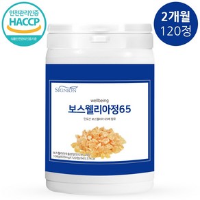 고함량 고농축 보스웰리아 정 65 인도산 보스웰릭산 식약처인증 유향, 120정, 1개