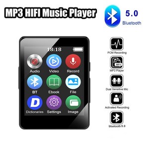 MP3 플레이어 블루투스 50 풀 스크린 휴대용 워크맨 스포츠 음악 플레이어 Mp4 비디오 플레이어 FM전자 책레코더 MP3