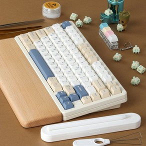 SPM 조약돌75 유무선 알루미늄 게이밍 기계식 키보드, 치즈화이트, 조약돌, 제조사축