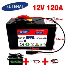 18650 리튬 배터리 30A 분무기 내장 BMS 전기 자동차 12.6V 충전기 12V 120Ah 120000MAh, 07 12.6V 3A Chage, 07 12.6V 3A Chage