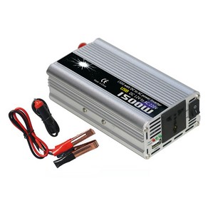 차량용 인버터 24v 12v 시거잭 자동차 범용 1500W DC12V ~ AC220V 전원 인버터 차량 전력 변환기 수정 사인, [01] as show, 1개