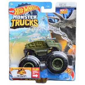 Hot Wheels Monste Tucks 트리케라톱스 플러스 커넥트 앤 크래시 카 51/75 1373914, 1개