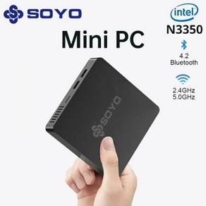 SOYO M2 미니PC 6GB 64GB 인텔 N3350 윈도우10 가정용 휴대용 보조컴퓨터