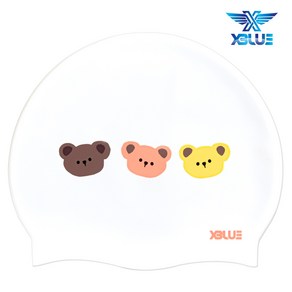 XBL-3222 아빠곰 엄마곰 애기곰 엑스블루 실리콘 수모 수영모 MG, XBL-3222 아빠곰 엄마곰 애기곰-MG-WHT, 1개, 상세 설명 참조