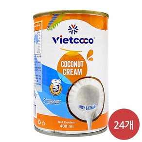 WORLDFOOD 비엣코코 코코넛크림 박스24개입 Coconut ceam Vietnam Food, 400ml, 24개