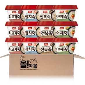 올따옴) 동원 용기죽 4종 기획세트 쇠고기3+야채3+참치3+전복3, 287.5mg, 12개