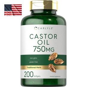 Calyle Casto Oil 750mg 칼라일 캐스터 오일 750mg 200캡슐 대용량 피마자 오일 피마자유, 200정, 1개