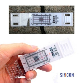 크랙게이지 벽 바닥 크렉 게이지 균열 폭 진행 길이 측정기 벌어짐 갈라짐 측정 좌우 20mm 크렉게이지 균열게이지 균열측정기, 1개