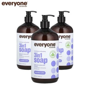 Eveyone 3 in 1 Soap Lavende and Aloe 에브리원 3 in 1 비누 라벤더 앤 알로에 946ml 2팩, 3개