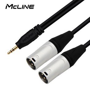 맥라인 스테레오 3.5mm AUX to 2 XLR 캐논 Y 케이블 30cm MC-HA48, 1개