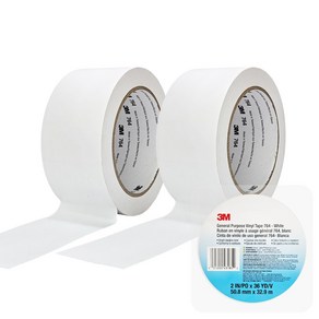 3M 764 라인테이프 화이트 50.8mm x 32.9m / 마킹용 경기장 바닥 구역 표시, 2개