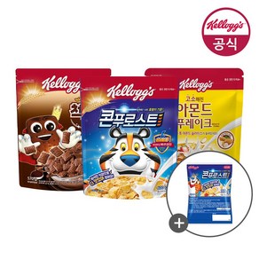 켈로그 시리얼 콘푸로스트 600g + 아몬드 푸레이크 600g x 1개 + 첵스초코 570g x 1개 + 미니시리얼 30g, 1세트